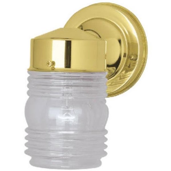 Brightbomb 66884 Single Lamp Jelly Jar Wall Fixture - Polished Brass Finish BR962284
